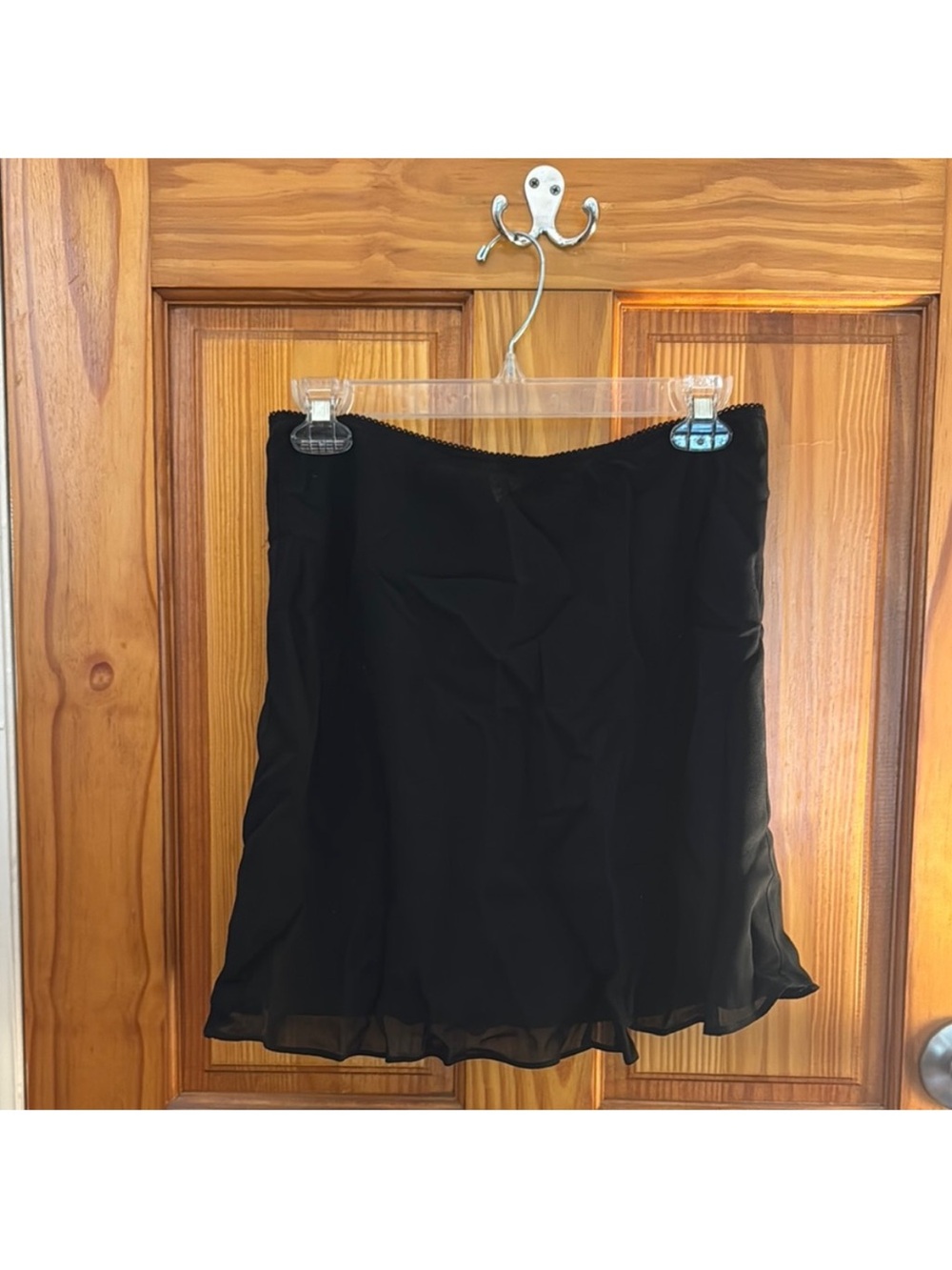 Reformation Black Mini Chiffon Skirt